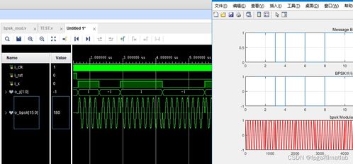bpsk调制系统的fpga开发与matlab对比验证